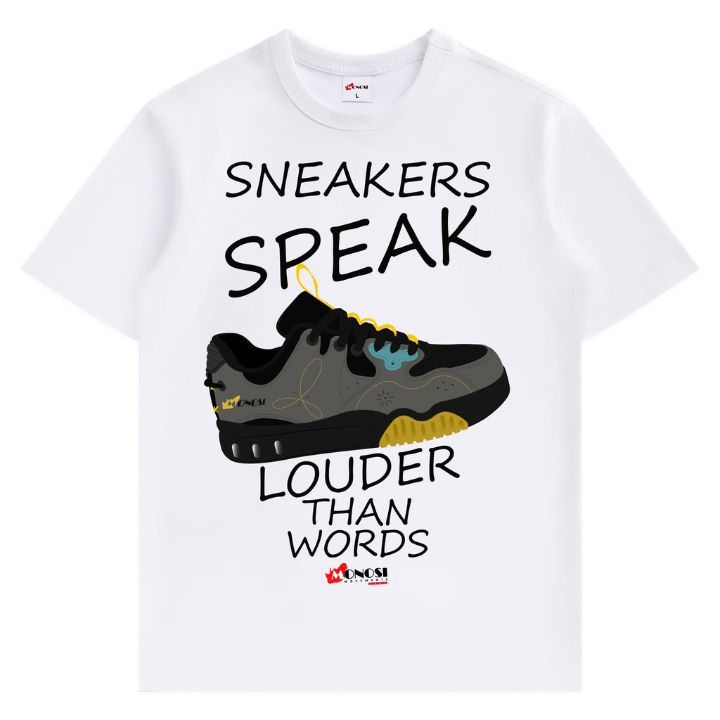 Sneakers Speak White Blecke Tee